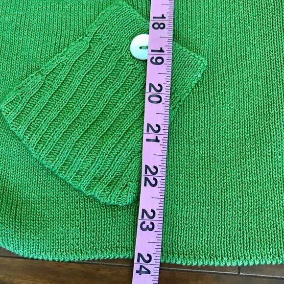 Beyond Threads Women's Green Pima Cotton Knit Button-Front Sweater. Size L. Peru - Picture 7 of 8